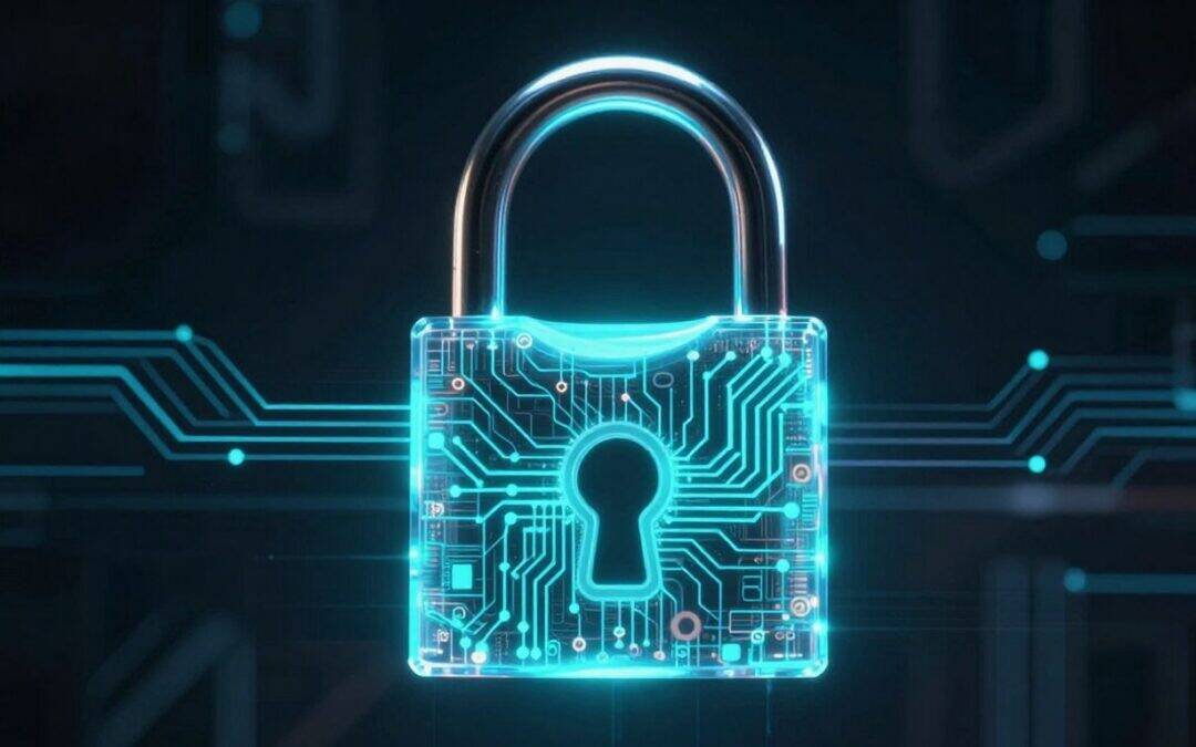 Quantensicheres Schloss mit digitalen Mustern